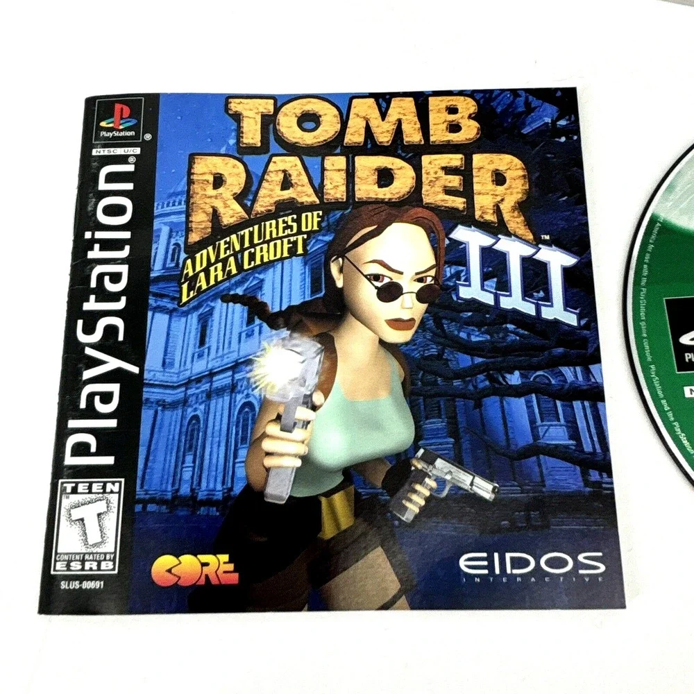 Tomb Raider III 3 Sony PlayStation 1 PS1 Black Label‎ Complete - FAST SHIP